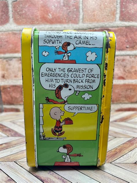 metal gang box 1965|Never Used Vintage 1965 Snoopy Peanuts Gang Tin Metal .